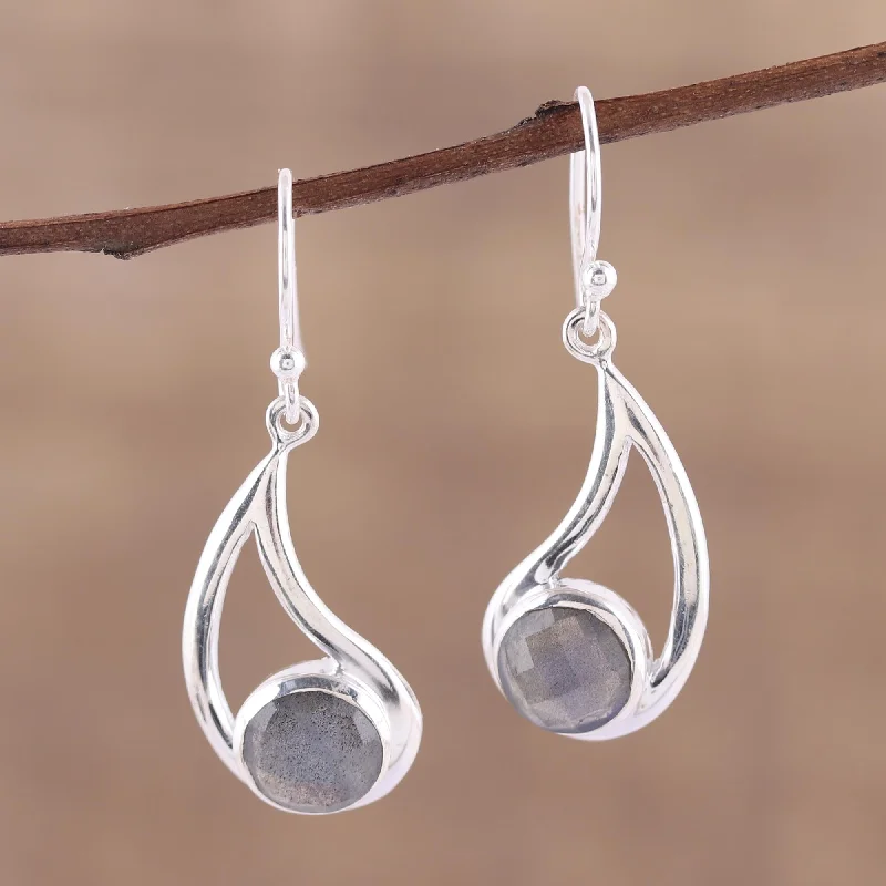 Breathtaking Jewelry, Breathtaking Prices Nebulous Charm Faceted Labradorite and Silver Dangle Earrings Breathtaking Jewelry, Breathtaking Prices Nebulous Charm Faceted Labradorite and Silver Dangle Earrings
