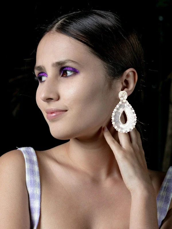High-Quality Gemstone Jewelry For Special Occasions Odette Women Silver Metal Earrings