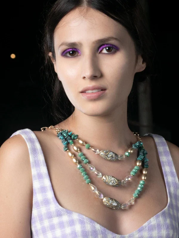 Exclusive Jewelry Offers – Sparkle For Less Odette Women Blue Stone Metal Necklace