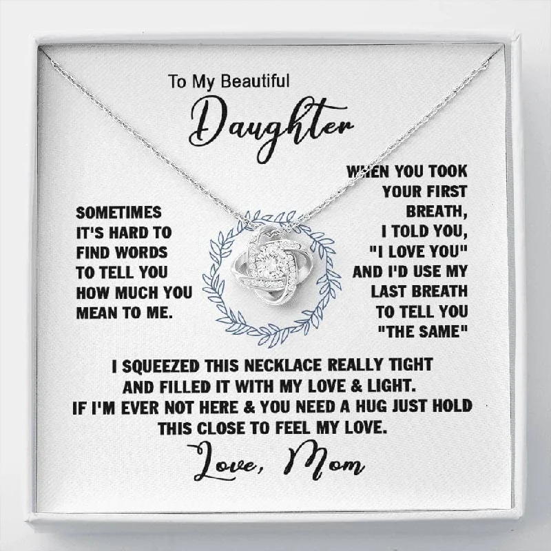 Personalized Jewelry Sale – Unique Gifts At Low Prices To My Beautiful Daughter Love Knot Necklace I Love You Gift For Daughter Necklace For Daughters