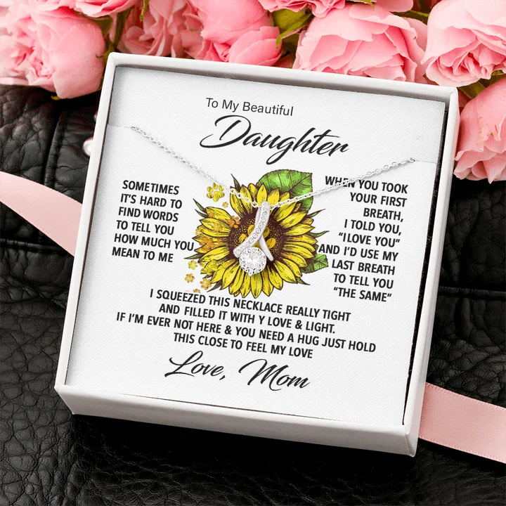 Jewelry Deals That Sparkle – Shop Today To My Beautiful Daughter Necklace I Love You Alluring Beauty Necklace LX038A