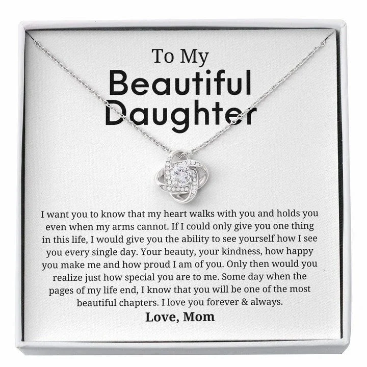 The Ultimate Jewelry Sale – Shop Premium Styles To My Beautiful Daughter Your Beauty Your Kindness - Love Knot Necklace