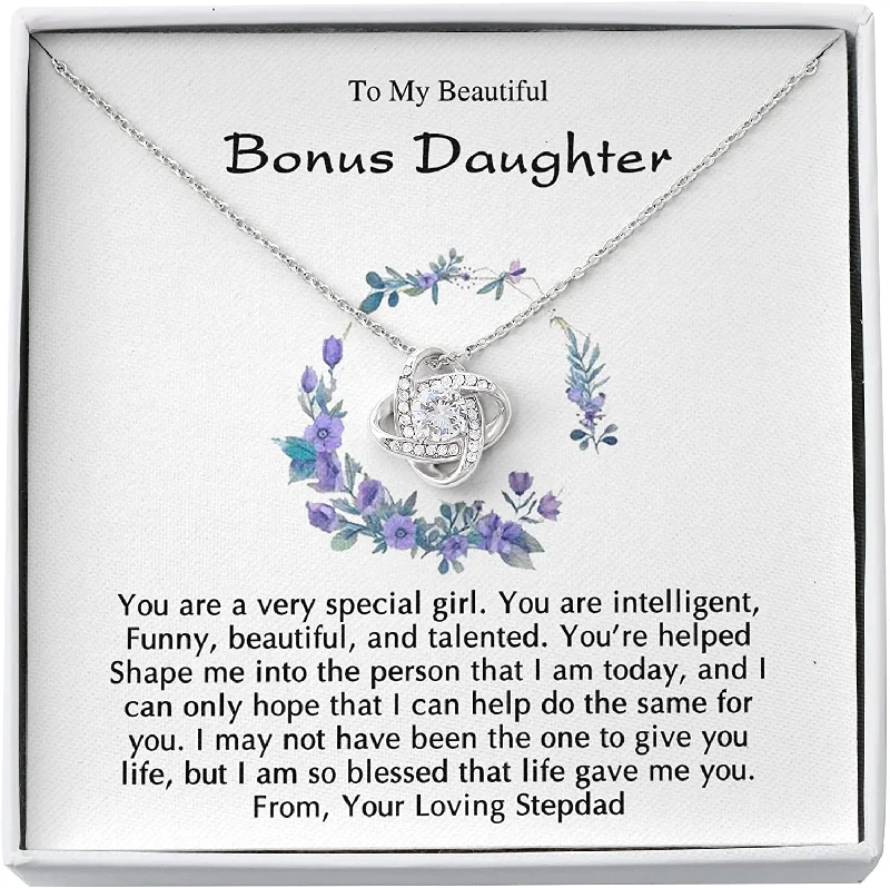 Chic And Stylish Jewelry At Exclusive Prices To My Bonus Daughter-Necklace My Stepdaughter from Stepdad Wedding Gift B-day anniversary Necklace