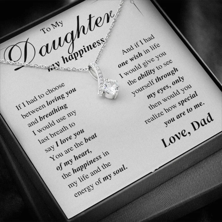The Biggest Jewelry Sale Of The Year Is Here To My Daughter My Happiness Necklace - You Are The Beat Of My Heart - Alluring Beauty Necklace