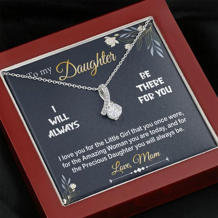 Shop Stylish Jewelry Now And Save Big To My Daughter Necklace - I Will Always Be There For You Love Mom Alluring Beauty Necklace LX342L