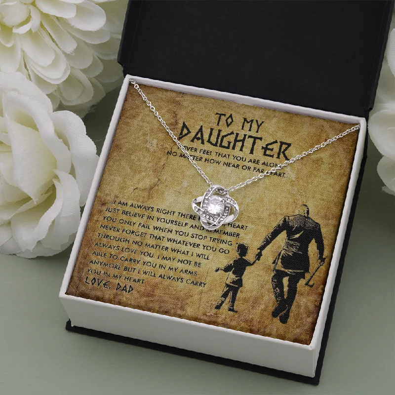 High-End Jewelry, Now More Affordable Than Ever To My Daughter Necklace - I Will Follow You Wherever You Go Necklace for Daughter Love Knot Necklace