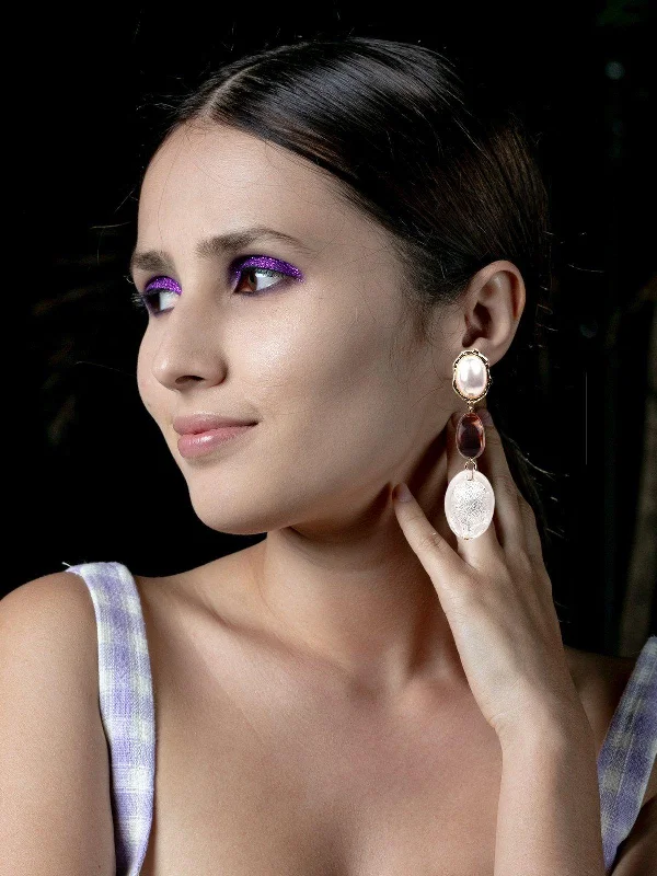 Best Jewelry Sale – Shop Exclusive Designs Now Odette Women White And Brown Silver Earrings