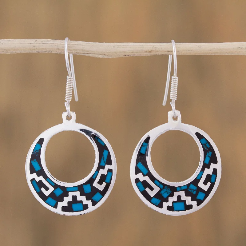Shop High-Quality Jewelry At Jaw-Dropping Discounts Windows of History Geometric Turquoise Dangle Earrings from Mexico