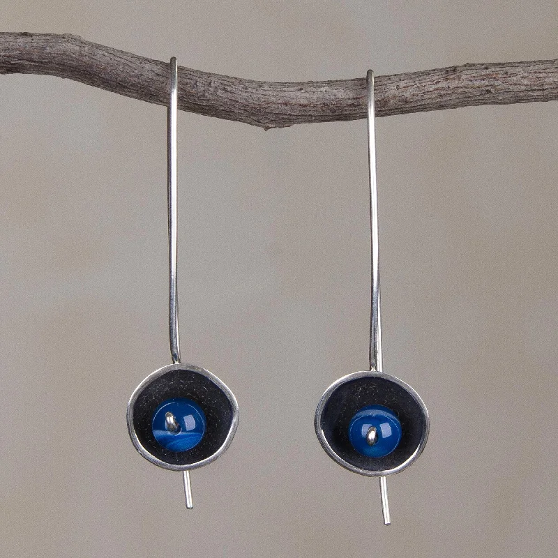 Timeless Beauty, Unbeatable Deals – Jewelry Sale On Wondrous Galaxy in Blue Blue Agate and Sterling Silver Drop Earrings from Peru Timeless Beauty, Unbeatable Deals – Jewelry Sale On Wondrous Galaxy in Blue Blue Agate and Sterling Silver Drop Earrings from Peru