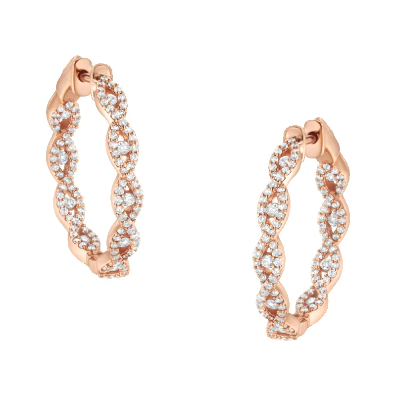 Breathtaking Jewelry At Limited-Time Savings 10K Rose Gold Diamond Hoop Earring