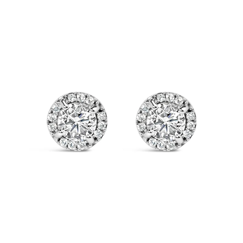 Must-Have Jewelry At Unbelievable Discounts 10K White Gold 1.00 Cttw Diamond Hidden Halo Stud Earring