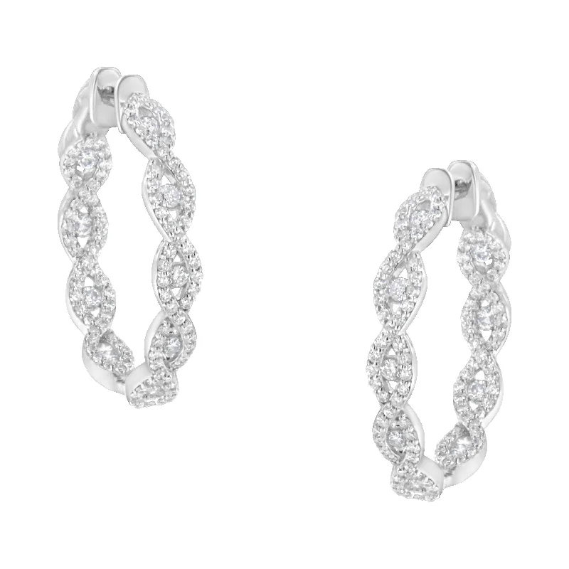 High-Quality Jewelry At A Fraction Of The Cost 10K White Gold Diamond Hoop Earrings