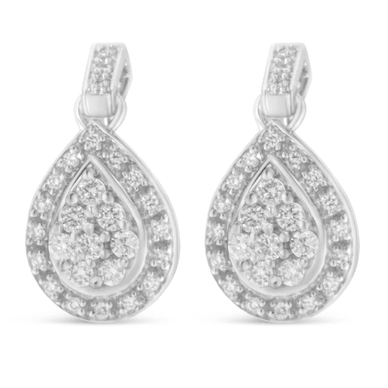 Exclusive Jewelry Offers – Sparkle For Less 10k White Gold Round Cut Diamond Earrings