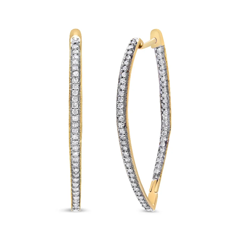 Fashion-Forward Jewelry At Incredible Prices 10k Yellow Gold Round Cut Diamond Earrings