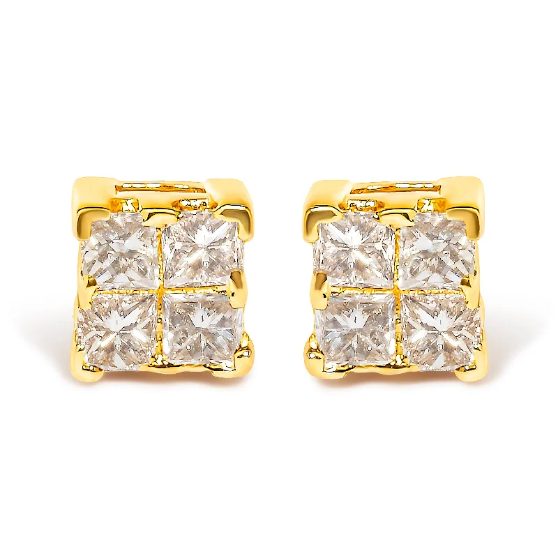 Affordable Luxury Jewelry – Style At A Great Price 10KT Gold Princess Diamond Stud Earring