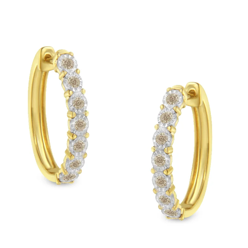 The Perfect Accessory For Less – Jewelry Sale Live 10KT Two-Toned Gold Diamond Hoop Earring