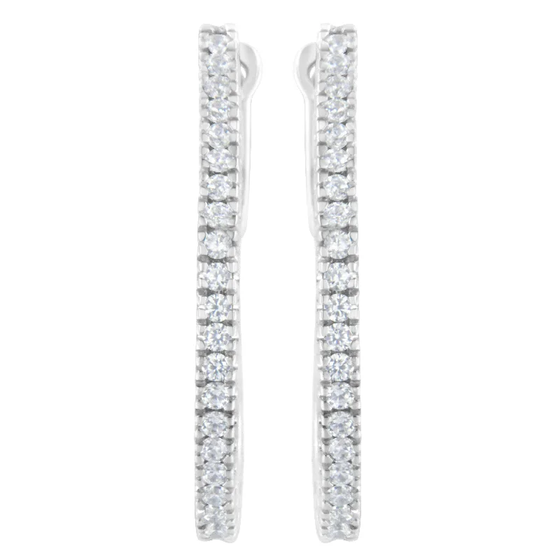 Exclusive Jewelry Sale – Limited-Time Discounts 10KT White Gold 1/2 cttw Diamond Hoop Earrings