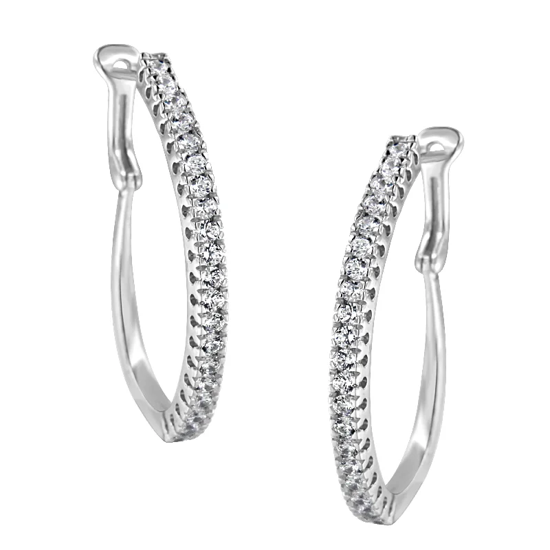 Fine Jewelry, Limited-Time Offers Available 10KT White Gold 1 cttw Diamond Hoop Earrings