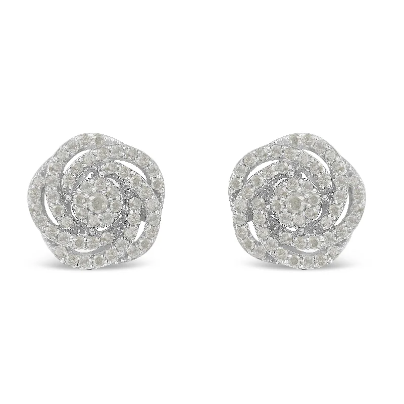 Trending Jewelry Styles Now At Limited-Time Discounts 10KT White Gold Diamond Flower Stud Earring