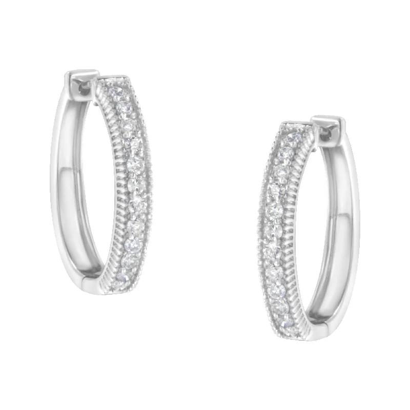 Modern Jewelry At Exclusive Discounts – Shop Today 10KT White Gold Diamond Hoop Earring
