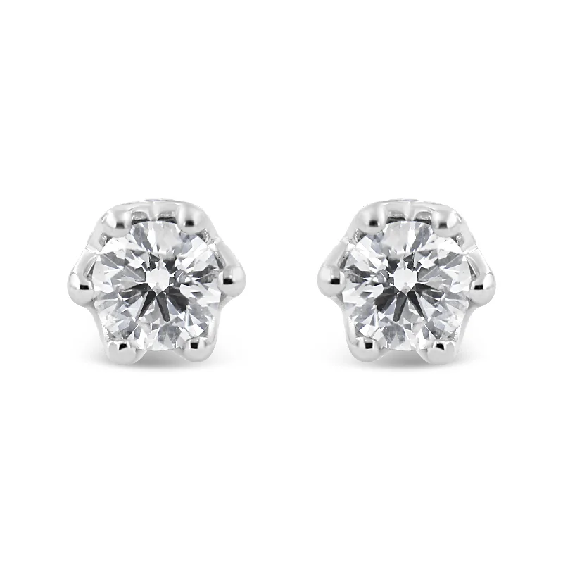 Shine In Style – Shop Jewelry Discounts Today 14K Gold 1/2 Cttw Round Diamond Crown Stud Earring
