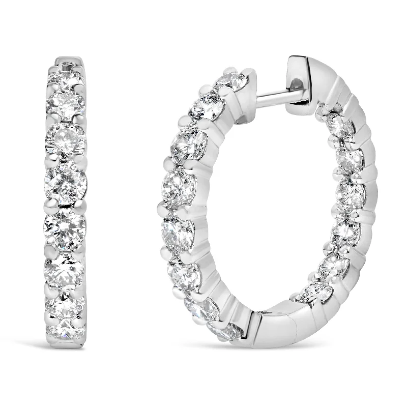 Jewelry Deals That Sparkle – Shop Today 14K Gold Shared Prong Set Diamond Inside Out Hoop Earrings