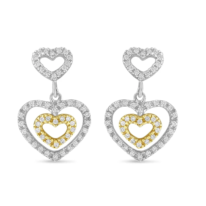 Limited-Time Offer On Elegant Jewelry Pieces 14K Two Toned 1/2 cttw Round Cut Diamond Earrings