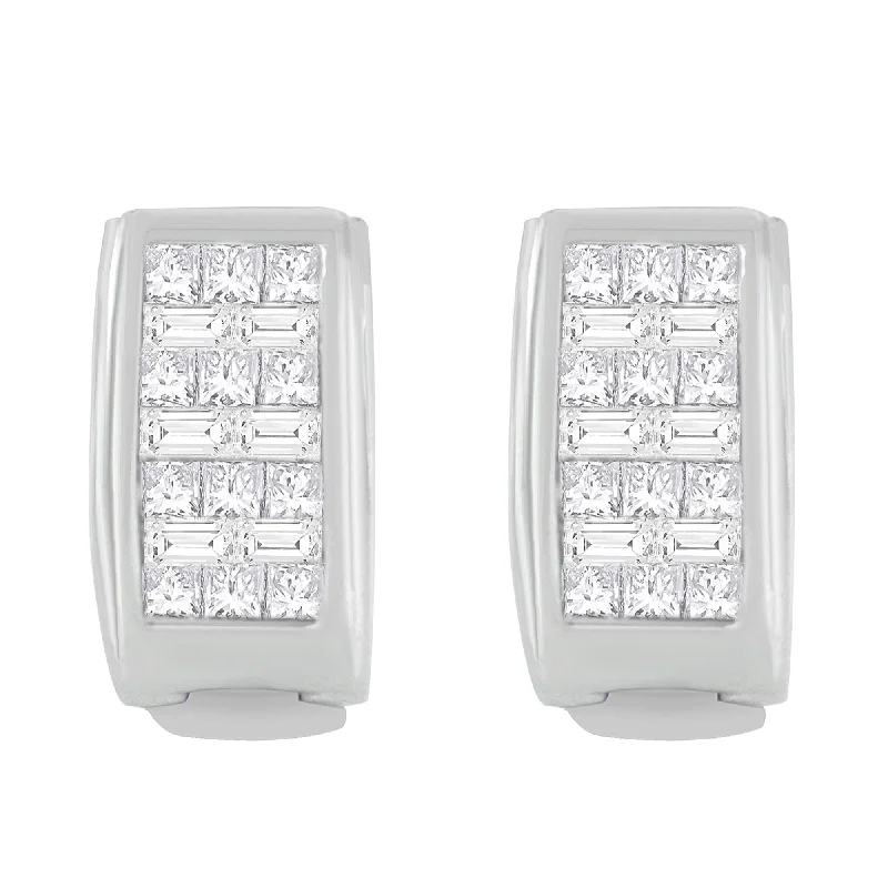 Unlock Unbeatable Jewelry Deals Before They’Re Gone 14K White Gold 1/2 cttw Princess and Baguette Cut Diamond Earrings