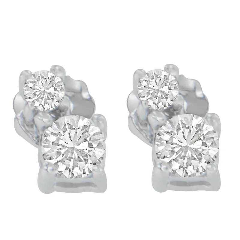 Get The Best Deals On Timeless Jewelry Pieces 14K White Gold 1/2 cttw Round Cut Diamond Earrings