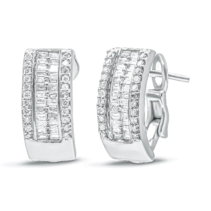 Limited-Stock Jewelry Clearance – Grab Your Favorites Now 14K White Gold 1 cttw Diamond Huggy Earrings