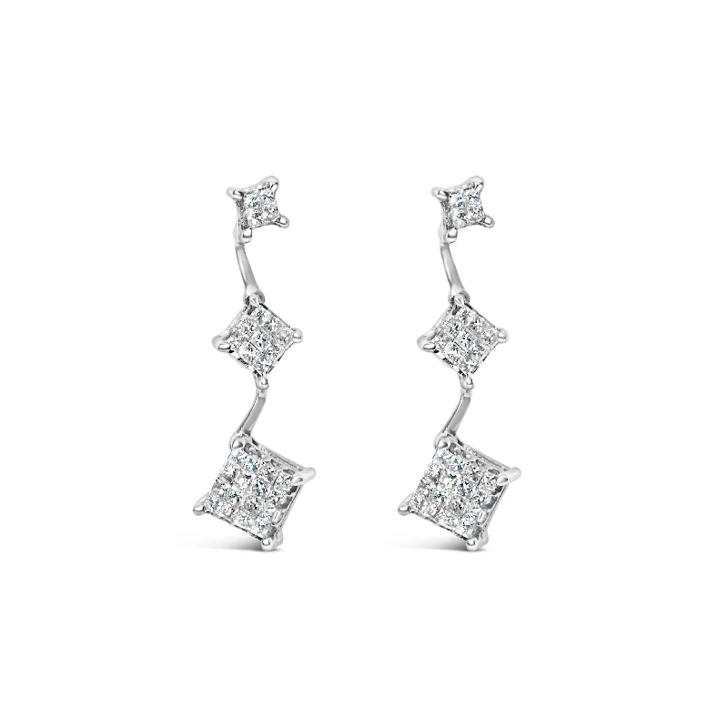 Exclusive Jewelry Markdowns – Limited-Time Offer 14K White Gold 1 cttw Princess Cut Diamond Earrings