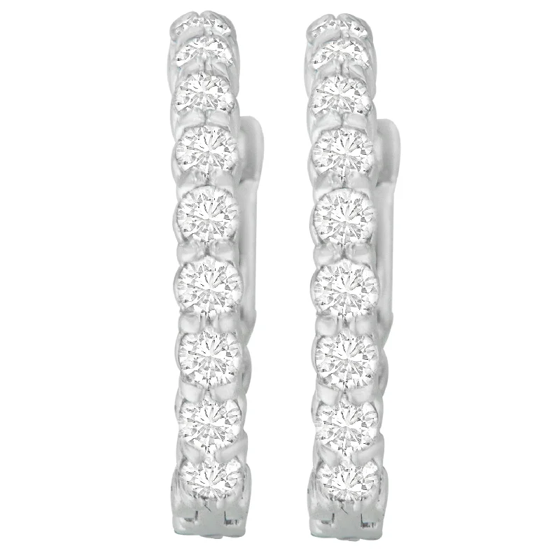 Timeless Elegance, Temporary Discounts – Act Fast 14K White Gold Round Cut Diamond Earrings
