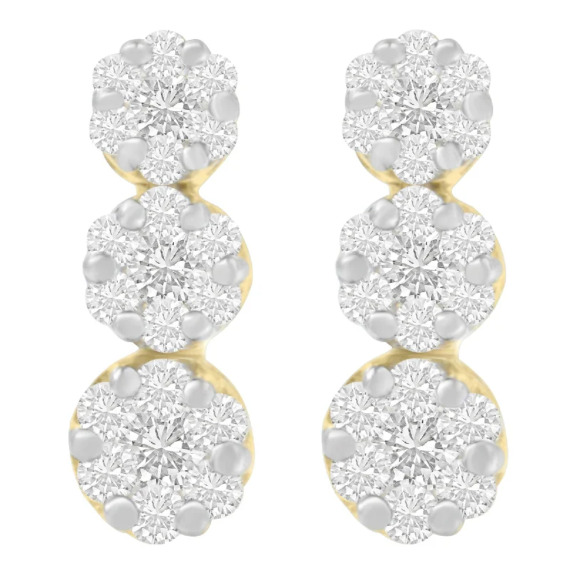 Exclusive Jewelry Sale – Limited-Time Discounts 14K Yellow Gold 1 1/2 cttw Round Cut Diamond Earrings