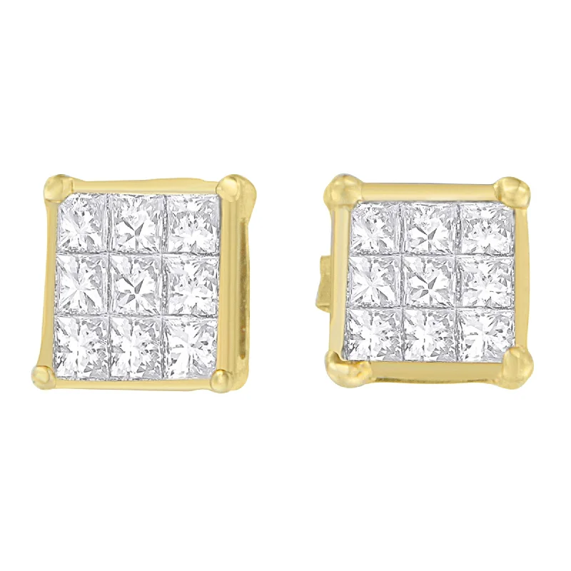 Jewelry Sale Alert – Shop Timeless Elegance Today 14K Yellow Gold 1/2 cttw Princess Cut Diamond Earrings