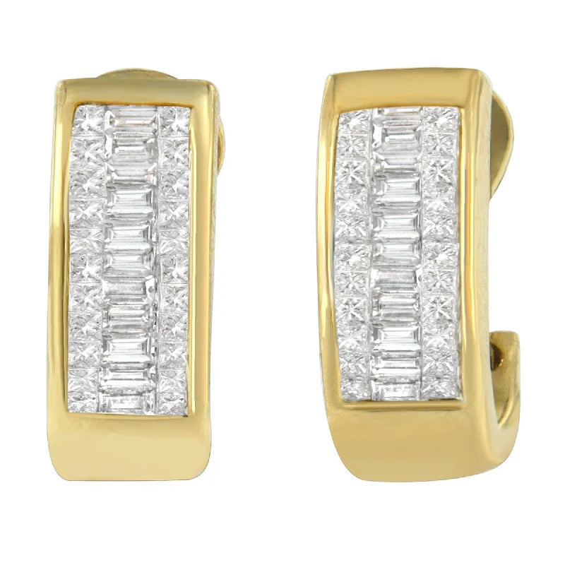 Affordable Glamour – Premium Jewelry At Special Prices 14K Yellow Gold 1 cttw Diamond Princess and Baguette Earrings
