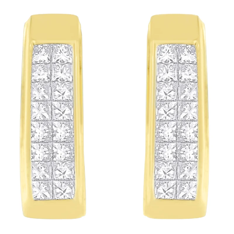 Exclusive Jewelry Sale Event – Shop Now 14K Yellow Gold 1 cttw Princess Cut Diamond Earrings