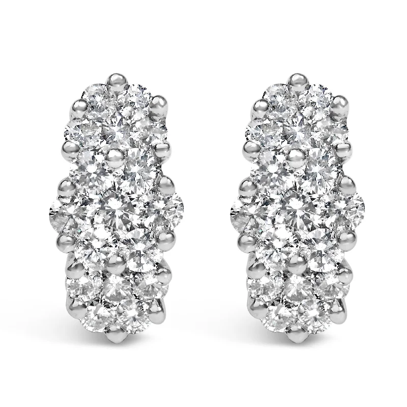 Shop Fine Jewelry With Amazing Deals 14K Yellow Gold 2 1/20 cttw Round Cut Diamond Cluster Earrings