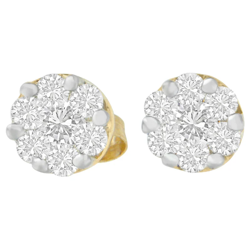 Unmissable Jewelry Sale – Shop Before It's Too Late 14K Yellow Gold 3/4 cttw Round Cut Diamond Stud Earring