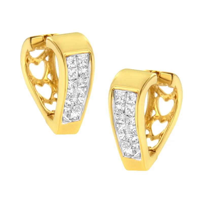 Bestselling Jewelry At Special Promotional Rates 14K Yellow Gold Diamond Huggy Earrings