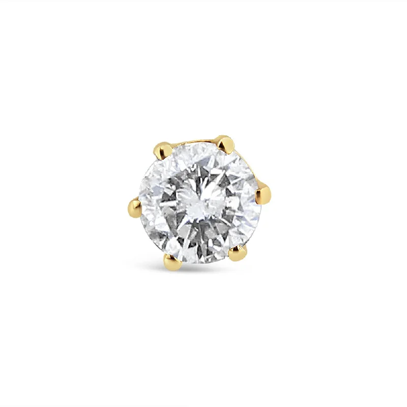 Limited-Time Offer On Elegant Jewelry Pieces 14K Yellow Gold Diamond Solitaire 6-Prong Single Solitaire Stud Earring