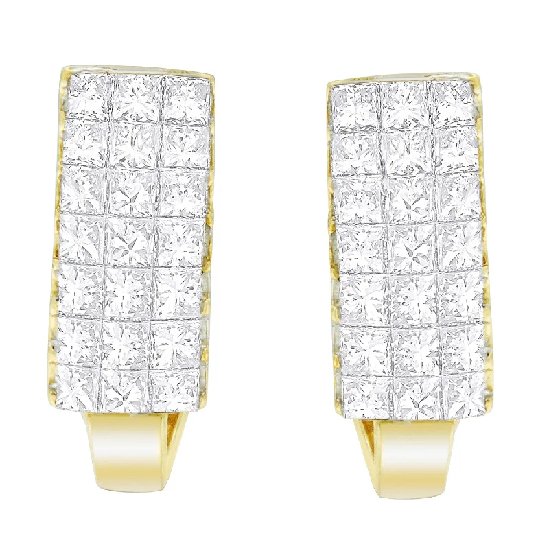 The Biggest Jewelry Sale Of The Year Is Here 14K Yellow Gold Princess Cut Diamond Composite Long Earrings