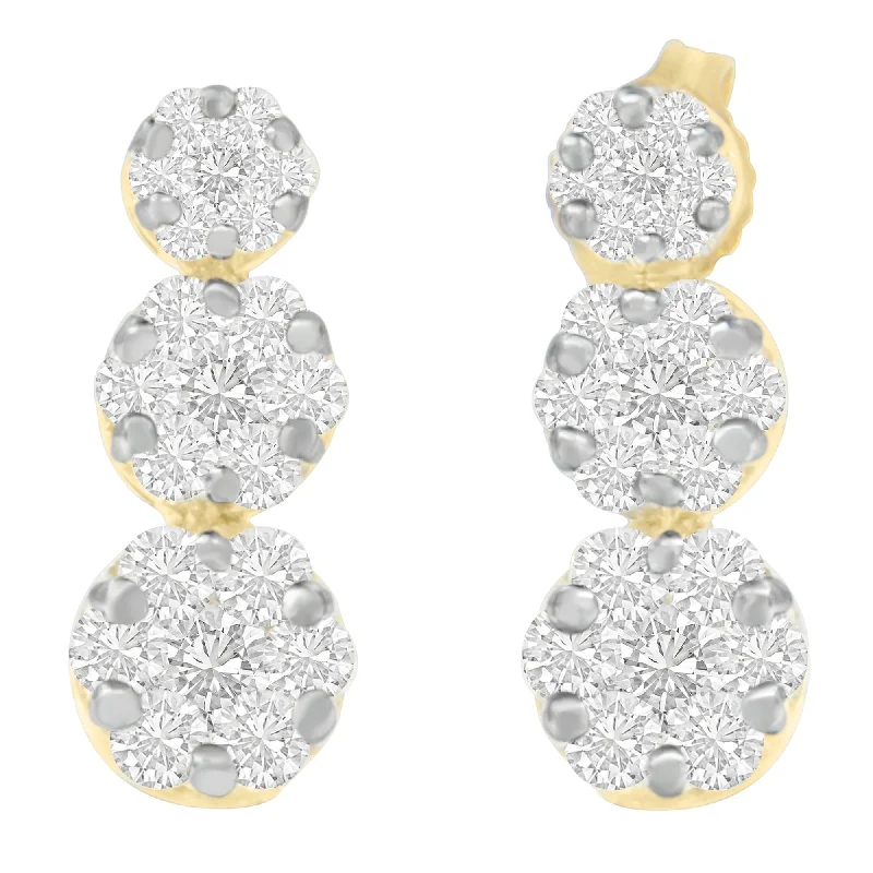 Premium Jewelry, Premium Discounts – Act Fast 14K Yellow Gold Round-cut Diamond Earring