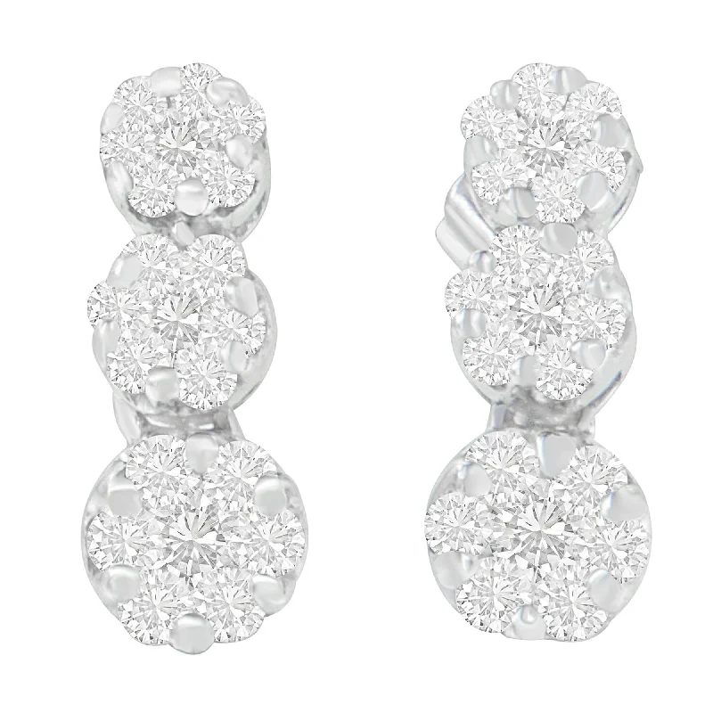 Personalized Jewelry Sale – Unique Gifts At Low Prices 18K White Gold 1 cttw Round Cut Diamond Earrings