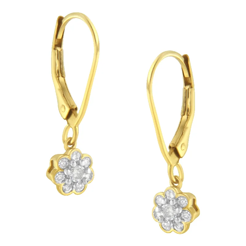Elegant Jewelry At Unbeatable Offers – Shop Before It's Gone 2 Micron 10KT Yellow Gold Plated Sterling Silver Diamond Drop Cluster Earrings