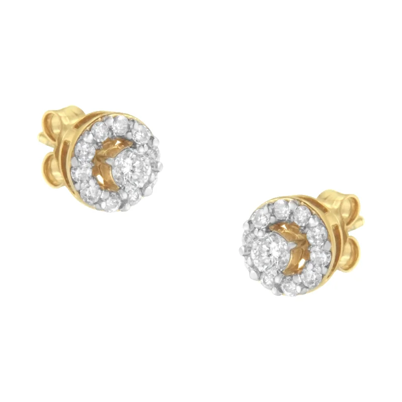 Luxury Meets Affordability – Jewelry Sale Live Now 2 Micron Yellow Gold Plated Sterling Silver Diamond Stud Earring
