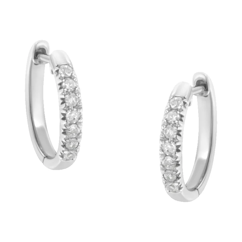 Get The Sparkle You Love At Prices You Adore .925 Sterling Silver 1/4 Cttw Diamond Hoop Earrings