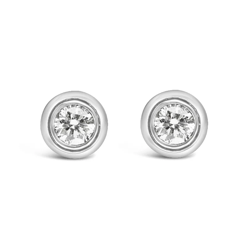 Limited-Stock Jewelry Sale – Once It's Gone, It's Gone .925 Sterling  Silver 1/5 Cttw Lab-Grown Round Brilliant-Cut Diamond Modern Bezel-Set Stud Earring