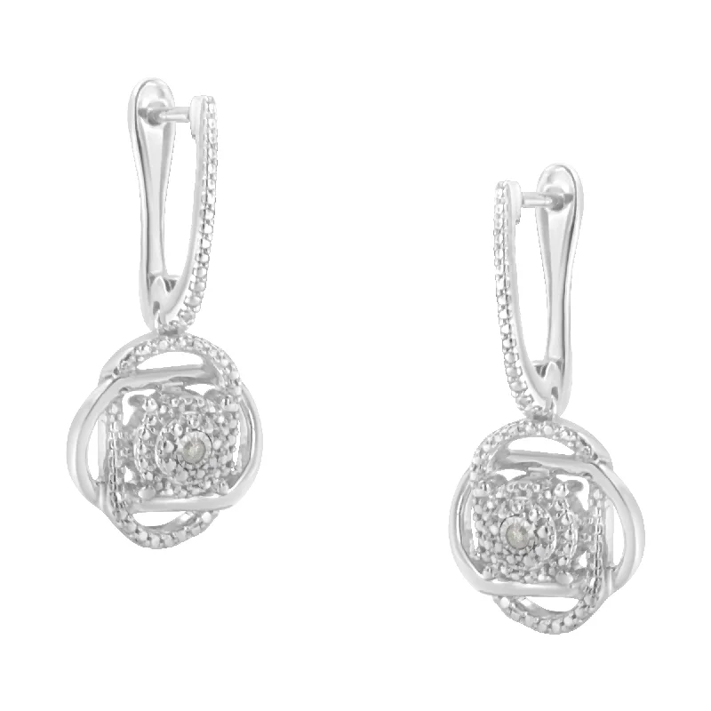 Unmissable Discounts On Timeless Jewelry Pieces .925 Sterling-Silver Diamond Accent Floral Cluster Drop and Dangle Stud Earring