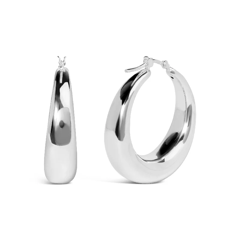 Grab Your Favorite Jewelry At The Lowest Prices .925 Sterling Silver Graduated Hoop Earrings