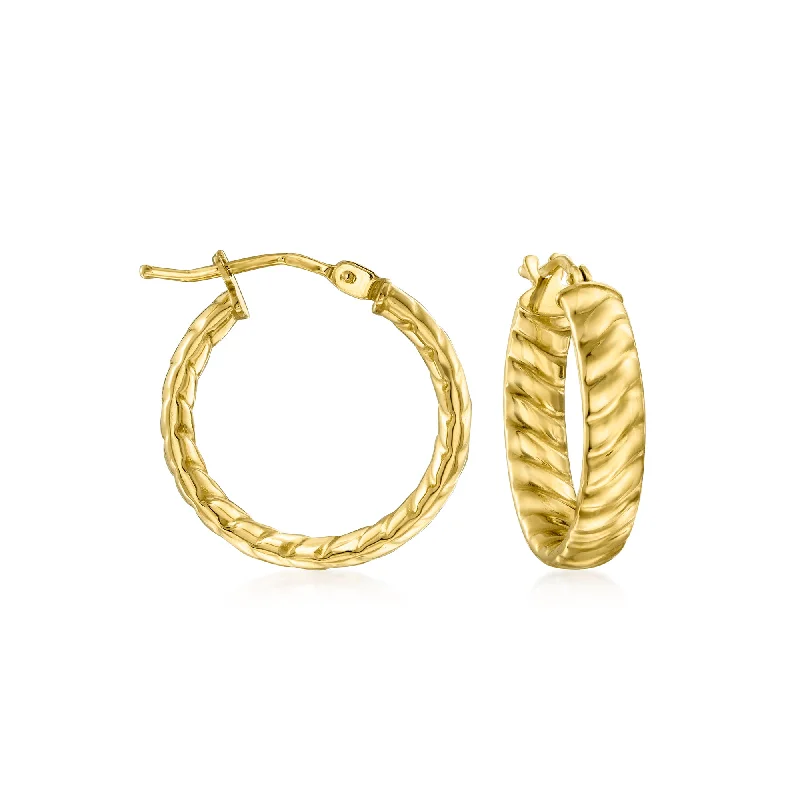 Huge Savings On Premium Jewelry Styles Canaria Italian 10kt Yellow Gold Twisted Hoop Earrings